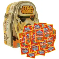 Topps RA1 - Économisez 10 - Boîte en étain VIDE + 50 cartes de base - Rebel Attax - Star Wars - Série 1