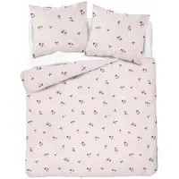 Detexpol Linge de lit, parure de lit en satin, 100 % coton, haute qualité, 200 x 220, 5803a, rose, fleurs