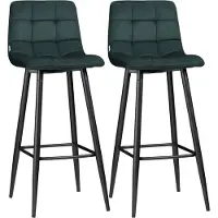 SUGIFT Tabouret de bar avec dossier, tabouret de comptoir rembourré, vert