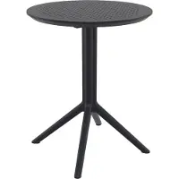 BellaFurn Table pliante - Table pliante - Plastique robuste résistant aux UV Parfait pour les événements | Couleur : noir | Forme : Rond