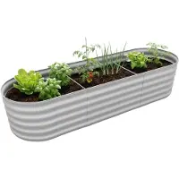 Northix Jardinière semi-circulaire en métal - Parterre surélevé