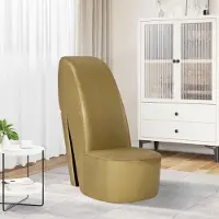 Prolenta Maison Exclusive - Chaise en forme de talon aiguille, simili cuir doré