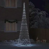 vidaXL Style élégant Sapin de Noël LED Blanc froid 160 x 160 x 500 cm Métal DE7916488