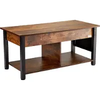 Vevor Table basse relevable 41,7 po Table basse rectangulaire pour salon Marron