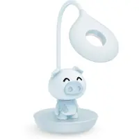 Luxus Europe - Lampe de chevet pour enfant, modèle Piggy Mini, bleu - Veilleuse LED sans fil pour enfants – Rechargeable par USB-C