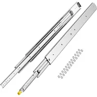 Vevor 1 paire de glissières à fermeture douce pour tiroirs 16-60 pouces, roulement à billes, extension complète
