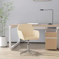 vidaXL 2025 cloris Chaise de bureau Pivotante Tissu Crème - Chaises de bureau Sale5508071 1parcel