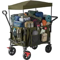 Northix Chariot pliable avec auvent, capacité de 200 l, charge maximale de 150 kg