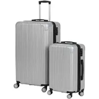 Northix Ensemble de 2 valises rigides à roulettes pivotantes à 360°