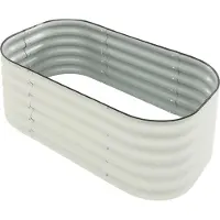 StarTech.com Jardinière surélevée en métal - Bac à plantes 105 x 60 x 43 cm - Acier revêtu d'aluzinc - Résistant à la rouille et à la corrosion - Protection des bords en caoutchouc - Blanc