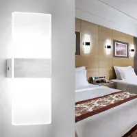 VINGO 12W LED Applique murale Lumière Up Down Dechkenlampe Extérieur Intérieur Lampe de couloir Eclairage mural Blanc froid