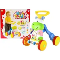 Lean Toys Jouet à pousser pour bébé, hochets, sons d'hippopotame, miroir froissé