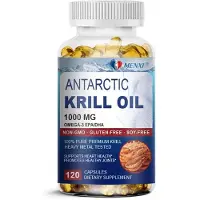 Menxi Antarctic Krill Oil 1000mg (120 capsules) Complément alimentaire, coeur, cerveau, os, articulations