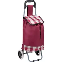 Inna Sac à provisions à roulettes avec cadre 31 L rouge blanc