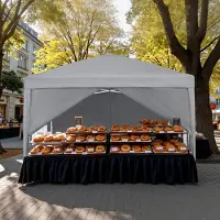 YRHome : pavillon de jardin pliable 3 x 3 m, imperméable et résistant aux UV, avec 4 parois latérales, idéal pour le jardin, la terrasse et le camping, sac de transport inclus – Argent