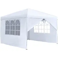 NaiZy : tentes pliantes 2,5 x 2,5 m, imperméables et résistantes aux UV, tentes de jardin robustes avec 4 parois latérales, sac de transport inclus – Blanc