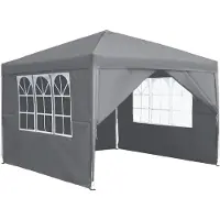 NaiZy Tente pliante 3 x 3 m, imperméable et résistante aux UV, tente de jardin robuste avec 4 parois latérales, sac de transport inclus – Argent