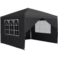 NaiZy Tente pliante 3 x 3 m, imperméable et résistante aux UV, tente de jardin robuste avec 4 parois latérales, sac de transport inclus – Anthracite