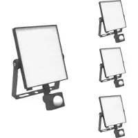 Silamp Projecteur LED Connecté WiFi RGBW 20W IP44 avec Détecteur de Mouvement (Lot de 4)