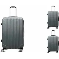 Hoffmans ensemble de 3 valises rigides en ABS "Travel" Trolley serrure à combinaison valise système de roulettes 360 degrés coque rigide valise de voyage avec 4 roues doubles Anthracite