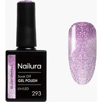Nailura - Gel Polish 293 Blush Sparkle - Soft, Light Pink with a Whisper of Purple - 10 ml (Rose pâle avec un soupçon de pourpre, Soft)