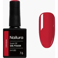 Nailura - Gel Polish 76 - Crimson - 10 ml (Crimson, Vernis effet gel)