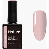 Nailura - Fiber Base - Soft Rose Pink - 10 ml (Rose douce Pink, Base coat)