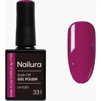Nailura - Gel Polish 331 - Dark Plum Purple Glitter - 10 ml (Violet foncé pailleté)
