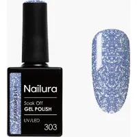 Nailura - Gel Polish 303 - Sparkling Blue - 10 ml (Bleu scintillant, Vernis effet gel)
