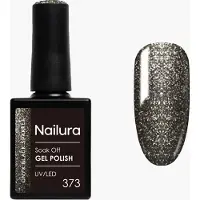 Nailura - Gel Polish 373 - Onyx Black Sparkle - 10 ml (Noir)