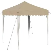 vidaXL Tente de réception pliable 195 x 195 x 245 cm, tissu Oxford crème