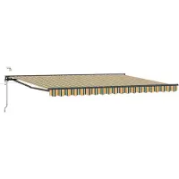 vidaXL Store électrique rétractable vert, jaune, anthracite 5 x 3 m