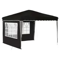 Syfax Tente de fête pop-up 288 x 288 x 245 cm Noir Tissu Oxford