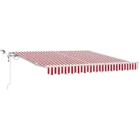vidaXL , store enroulable rouge et blanc, 300 x 250 cm, polyester