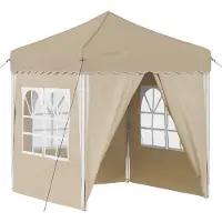 Syfax Tente de fête pop-up 195 x 195 x 245 cm Crème Tissu Oxford