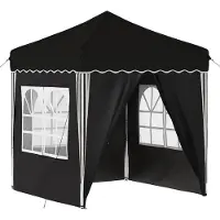 Syfax Tente de fête pop-up 195 x 195 x 245 cm Noir Tissu Oxford