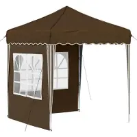 Syfax Tente de fête pop-up 195 x 195 x 245 cm Taupe Tissu Oxford