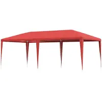 Syfax Tente de fête Rouge 600 x 300 x 255 cm PE et acier