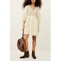 Ba&sh pour femme. 1E26SONI Robe beige Sonia (38), Casuel, Coton, Manche 3/4