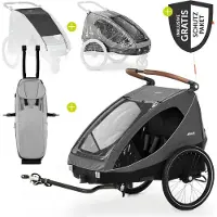 Hauck Lot économique de remorques de vélo 2 en 1 Dryk Duo
