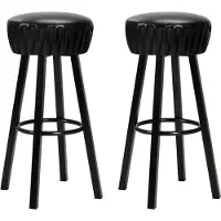 Prolenta Maison Exclusive - Lot de 2 tabourets de bar en similicuir noir