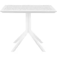 BellaFurn Table 80x80cm - Table Bisto - Polypropylène résistant aux intempéries, résistant aux UV | Couleur : Blanc