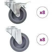 Syfax 16 pcs Roulettes pivotantes à trou de boulon 75 mm