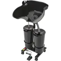 OEM Shampoo-Basin, réglable en hauteur, design double récipient, noir