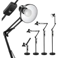 KOBI AURIQ ST NOIR Lampadaire 2 m avec bras réglable, métal noir, 1xE27, style moderne