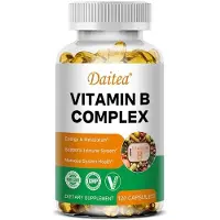 Daitea Complexe de vitamines B (120 gélules) Complément alimentaire, énergie, muscles, métabolisme, système immunitaire, nerfs, santé nerveuse