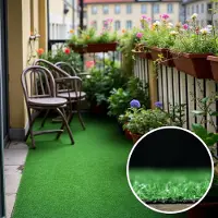 Europe Grass Tapis de gazon synthétique "Meadow", dimensions 100x400 cm, couleur verte, en polypropylène