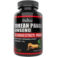 Daitea Red Korean Ginseng 1000mg (120 capsules) Complément alimentaire, énergie, endurance, santé sexuelle, humeur, endurance, fertilité