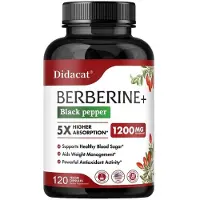 Didacat Berberine 1200mg (120 gélules) Complément alimentaire, cœur, tension artérielle, circulation sanguine, système immunitaire, santé cardiaque, antioxydant