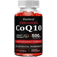 Didacat CoQ10 - Coenzyme Q10 500 mg (120 gélules) Complément alimentaire, cœur, énergie, tension artérielle, antioxydant, santé cardiaque